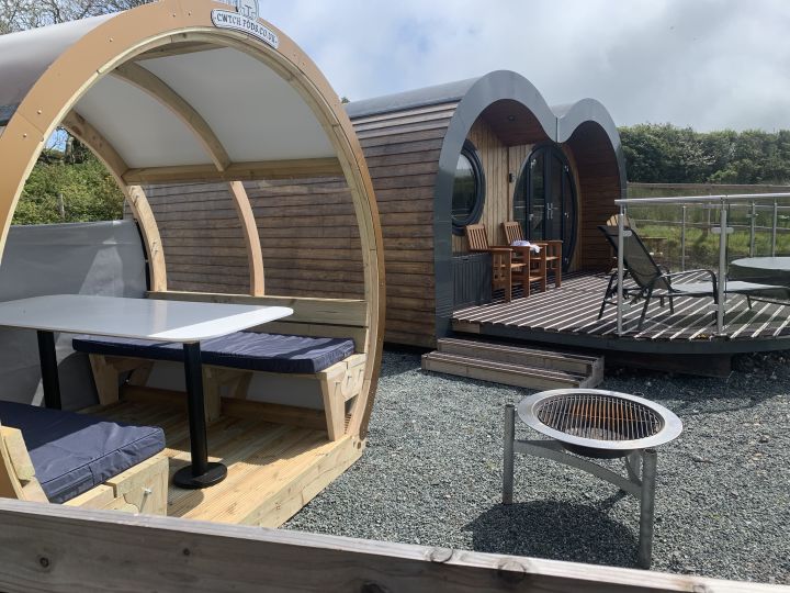 Luxury glamping pod in Wales with private hot tub